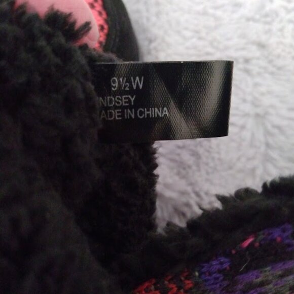 Cuddl Duds Sherpa Lined Slippers Booties NWT 9.5 Wide Fair Isle Multicolor Cozy - Picture 9 of 9